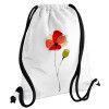 Backpack pouch GYMBAG white, with pocket (40x48cm) & thick cords