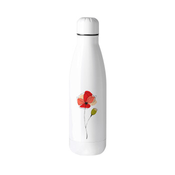 Red poppy flowers papaver, Metal mug thermos (Stainless steel), 500ml