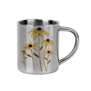 Daisies flower, Mug Stainless steel double wall 300ml