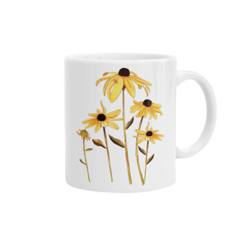 Daisies flower, Ceramic coffee mug, 330ml (1pcs)