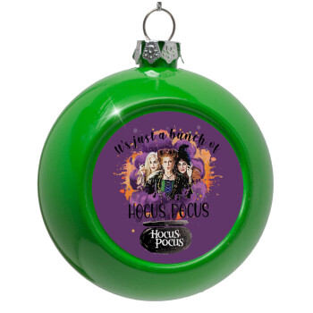 Hocus Pocus, Green Christmas tree ornament bauble 8cm