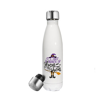 It's just a bunch of hocus pocus - halloween, Metal mug thermos White (Stainless steel), double wall, 500ml