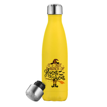 It's just a bunch of hocus pocus - halloween, Yellow Stainless Steel Metallic Thermos, double-walled, 500ml