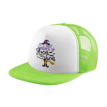 It's just a bunch of hocus pocus - halloween, Adult Soft Trucker Hat with Mesh GREEN/WHITE (POLYESTER, ADULT, ONE SIZE)