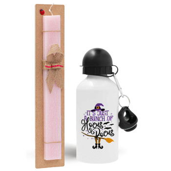 It's just a bunch of hocus pocus - halloween, Easter Set, metallic aluminum bottle (500ml) & aromatic flat Easter candle (30cm) (PINK)