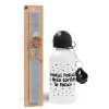 Easter Set, metallic aluminum water bottle (500ml) & aromatic flat Easter candle (30cm) (GRAY)