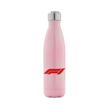 Formula 1, Μεταλλικό παγούρι θερμός Ροζ Ιριδίζον (Stainless steel), διπλού τοιχώματος, 500ml