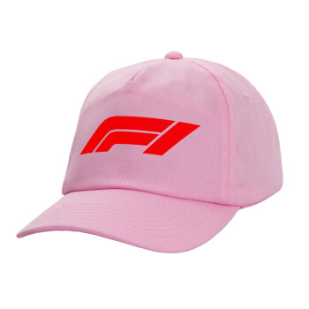 Formula 1, Adult Baseball Cap, 100% Cotton, PINK (COTTON, ADULT, UNISEX, ONE SIZE)