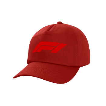 Formula 1, Adult Baseball Cap, 100% Cotton, Red (COTTON, ADULT, UNISEX, ONE SIZE)