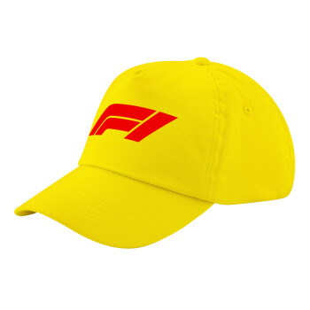 Formula 1, Child's Baseball Cap, 100% Cotton Twill, Yellow (COTTON, CHILD, UNISEX, ONE SIZE)