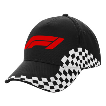 Formula 1, Adult Ultimate BLACK RACING Cap, (100% COTTON DRILL, ADULT, UNISEX, ONE SIZE)