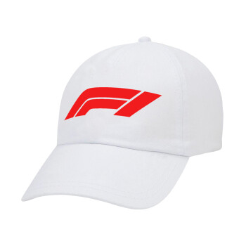 Formula 1, Adult Baseball Cap White 5-panel (POLYESTER, ADULT, UNISEX, ONE SIZE)