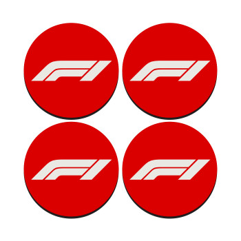 Formula 1, SET of 4 round wooden coasters (9cm)