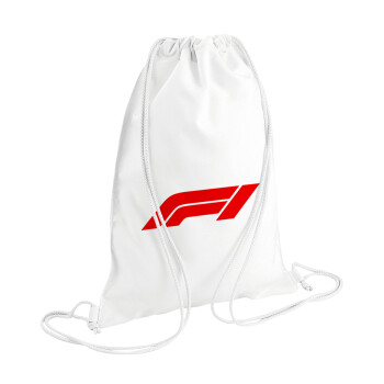 Formula 1, Τσάντα πλάτης πουγκί GYMBAG λευκή (28x40cm)