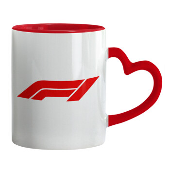 Formula 1, Κούπα καρδιά χερούλι κόκκινη, κεραμική, 330ml