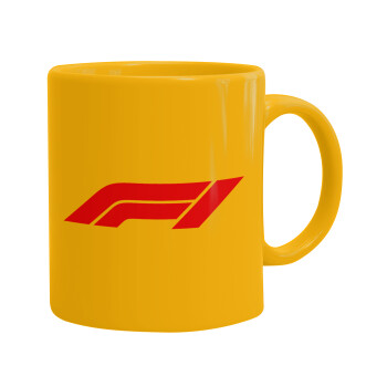 Formula 1, Ceramic coffee mug yellow, 330ml (1pcs)