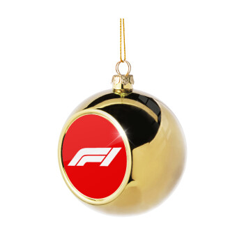 Formula 1, Golden Christmas tree ball ornament 8cm