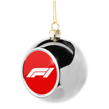 Formula 1, Silver 8cm Christmas tree ball ornament