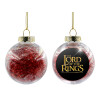 Transparent Christmas tree ball ornament with red filling 8cm