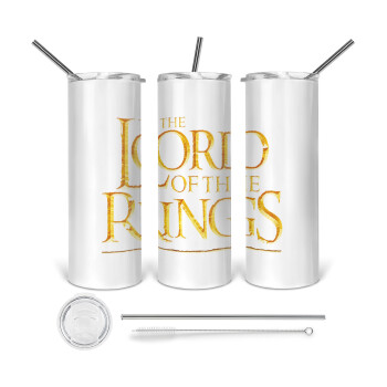 The Lord of the Rings, 360 Eco friendly ποτήρι θερμό (tumbler) από ανοξείδωτο ατσάλι 600ml, με μεταλλικό καλαμάκι & βούρτσα καθαρισμού