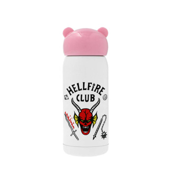 Hellfire CLub, Stranger Things, Ροζ ανοξείδωτο παγούρι θερμό (Stainless steel), 320ml