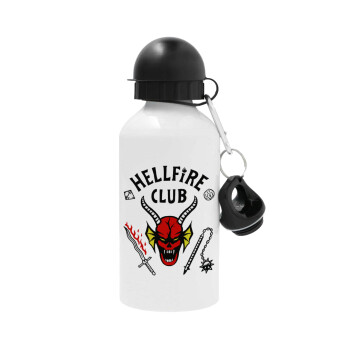 Hellfire CLub, Stranger Things, Metal water bottle, White, aluminum 500ml