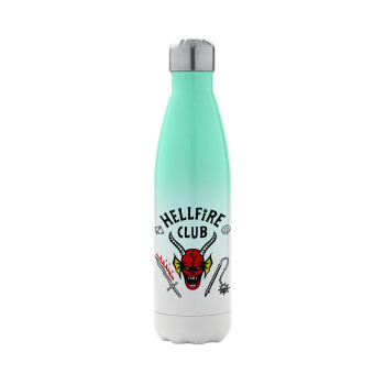Hellfire CLub, Stranger Things, Metal mug thermos Green/White (Stainless steel), double wall, 500ml