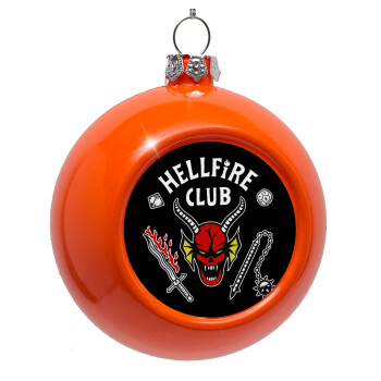 Hellfire CLub, Stranger Things, Orange Christmas tree ornament bauble 8cm