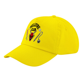 Hellfire CLub, Stranger Things, Child's Baseball Cap, 100% Cotton Twill, Yellow (COTTON, CHILD, UNISEX, ONE SIZE)