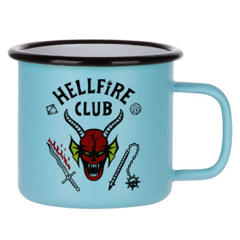 Hellfire CLub, Stranger Things, Κούπα Μεταλλική εμαγιέ ΜΑΤ σιέλ 360ml