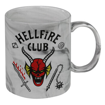 Hellfire CLub, Stranger Things, Mug ceramic marble style, 330ml