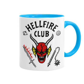 Hellfire CLub, Stranger Things, Κούπα χρωματιστή γαλάζια, κεραμική, 330ml