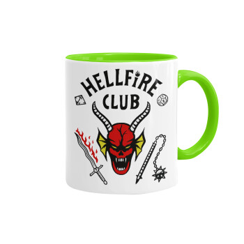 Hellfire CLub, Stranger Things, Mug colored light green, ceramic, 330ml