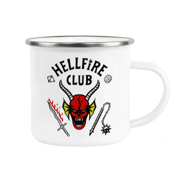 Hellfire CLub, Stranger Things, Metallic enamel cup white 360ml