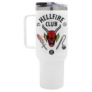 Hellfire CLub, Stranger Things, Mega Tumbler με καπάκι, διπλού τοιχώματος (θερμό) 1,2L