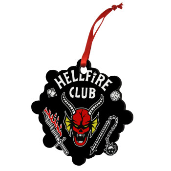 Hellfire CLub, Stranger Things, Στολίδι Χριστουγεννιάτικο στολίδι snowflake ξύλινο 7.5cm