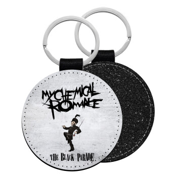 My Chemical Romance Black Parade, Μπρελόκ Δερματίνη, στρογγυλό ΜΑΥΡΟ (5cm)