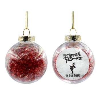 My Chemical Romance Black Parade, Transparent Christmas tree ball ornament with red filling 8cm