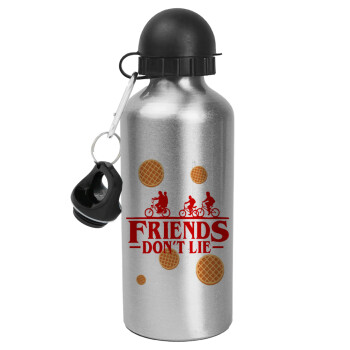 Friends Don't Lie, Stranger Things, Metallic water jug, Silver, aluminum 500ml