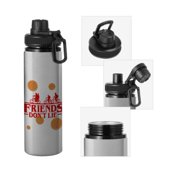 Friends Don't Lie, Stranger Things, Metallic water bottle with safety cap, 850ml aluminum