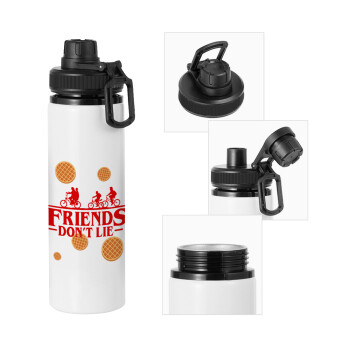 Friends Don't Lie, Stranger Things, Metal water bottle with safety cap, aluminum 850ml