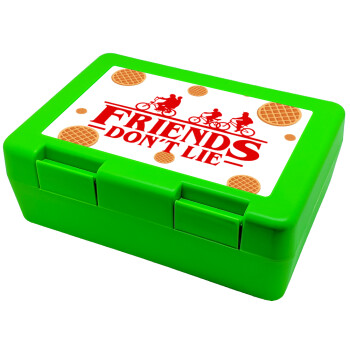 Friends Don't Lie, Stranger Things, Children's cookie container GREEN 185x128x65mm (BPA free plastic)