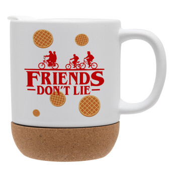 Friends Don't Lie, Stranger Things, Ceramic coffee mug Cork (MAT), 330ml (1pcs)