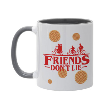 Friends Don't Lie, Stranger Things, Mug colored grey, ceramic, 330ml