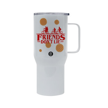 Friends Don't Lie, Stranger Things, Mega Stainless steel Tumbler with lid, double wall 750L