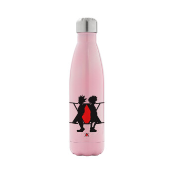 hunter x hunter, Metal mug thermos Pink Iridiscent (Stainless steel), double wall, 500ml