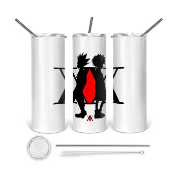 hunter x hunter, 360 Eco friendly stainless steel tumbler 600ml, with metal straw & cleaning brush