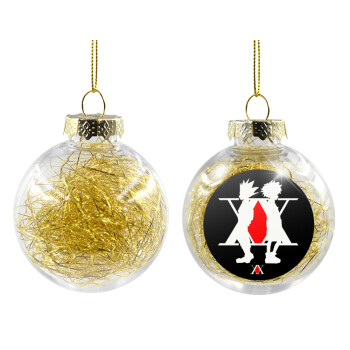 hunter x hunter, Transparent Christmas tree ball ornament with gold filling 8cm