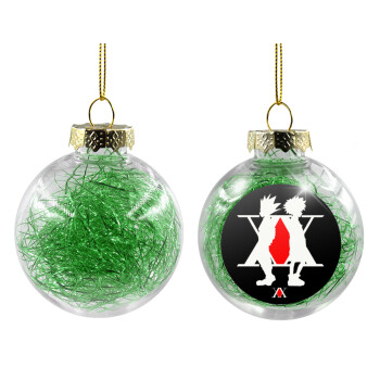 hunter x hunter, Transparent Christmas tree ball ornament with green filling 8cm