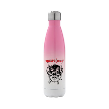 motorhead, Metal mug thermos Pink/White (Stainless steel), double wall, 500ml